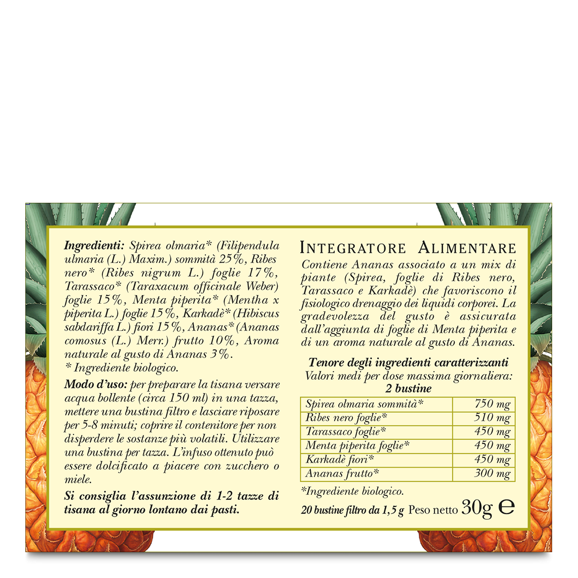 L'erbolario Tisana biologica Ananas Cell Vendita Calda
