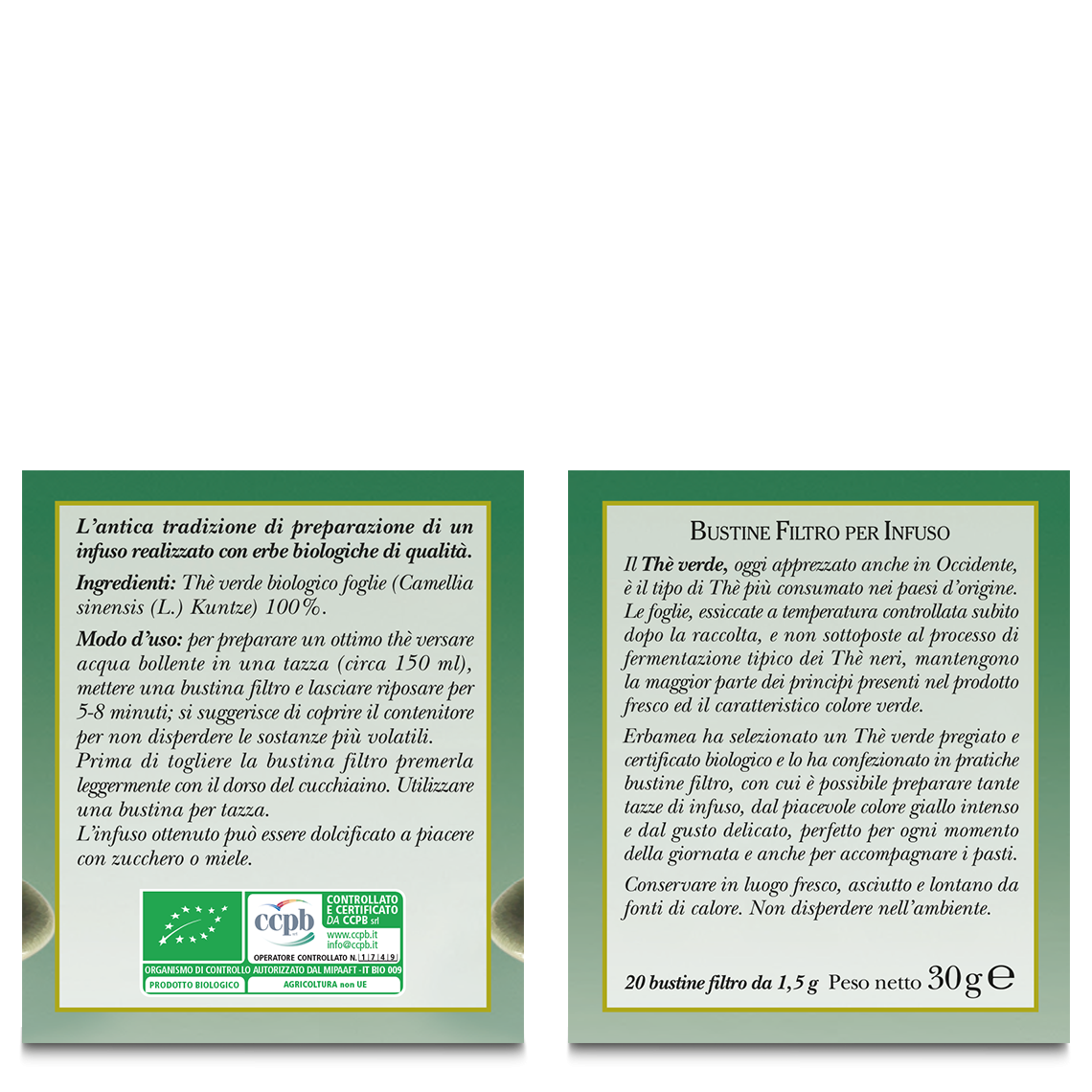 L'erbolario Infuso al Thè Verde Trasporto libero internazionale