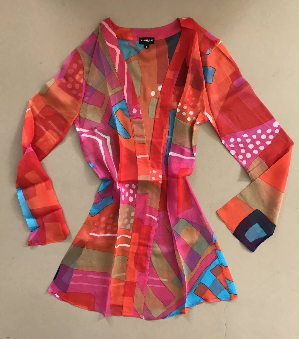 Nadia Guidi 99.f BIARRITZ Astratto Fucsia/Rosso Offerte