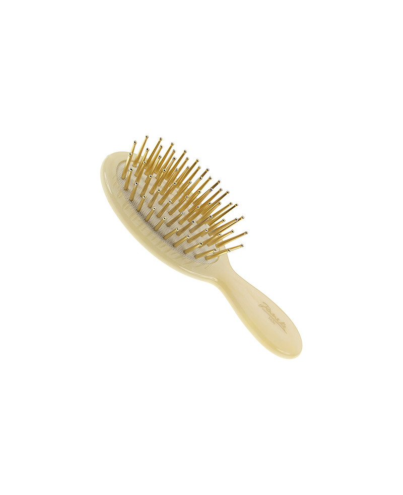 Janeke Spazzola piccola, imitazione corno, con picchi oro - cod. SP24G CRN