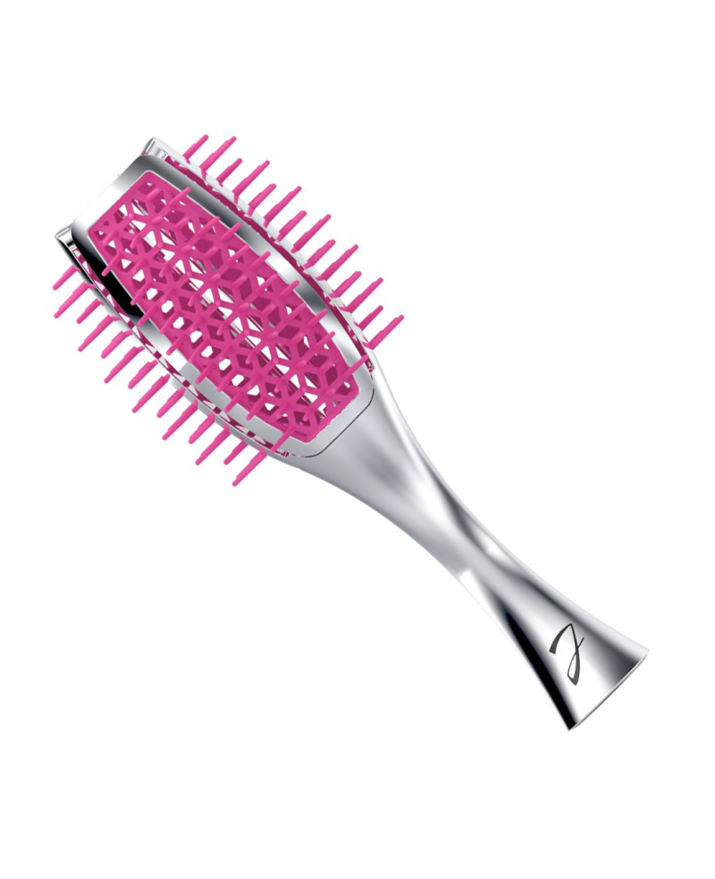 Janeke Spazzola Tulip ventilata, più volume nei capelli, bicolore cromo e fuxia - cod. SP503 CRT FUX