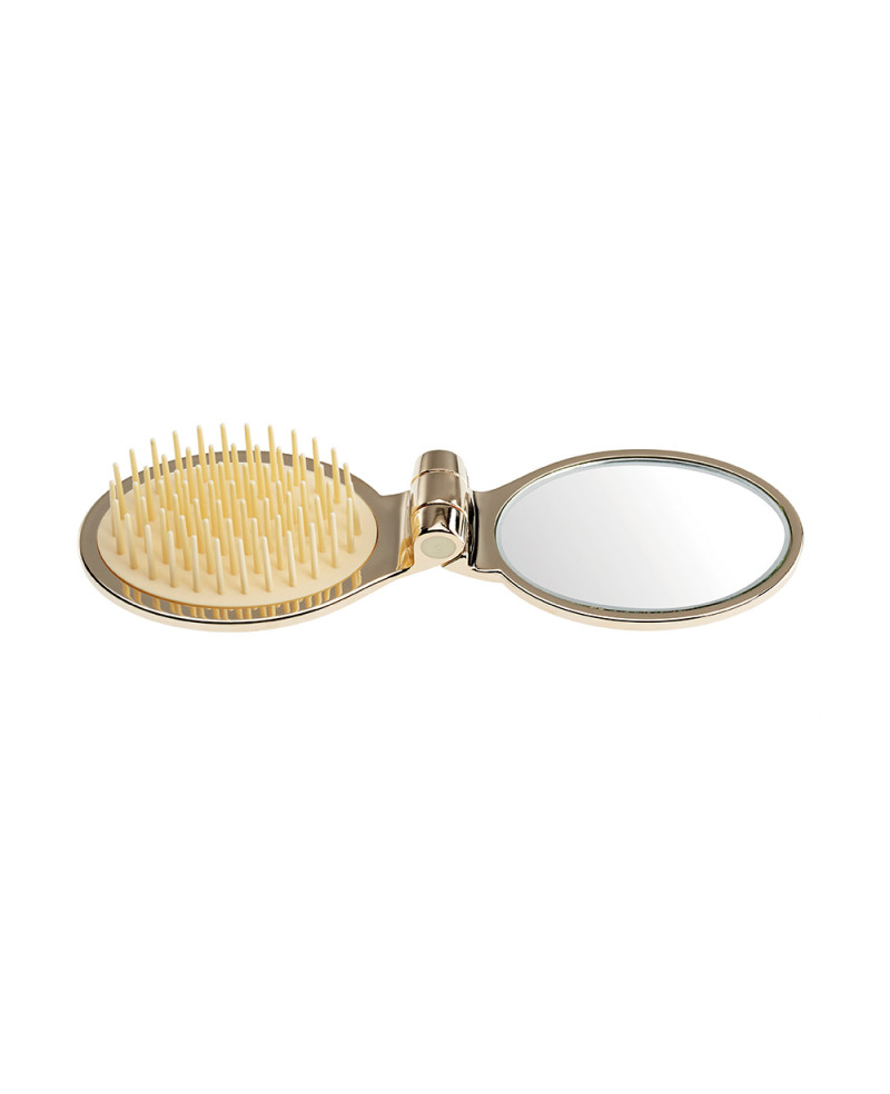 Janeke Spazzola pieghevole, dorata con specchio 70x50 - cod. AUSP03 Presa