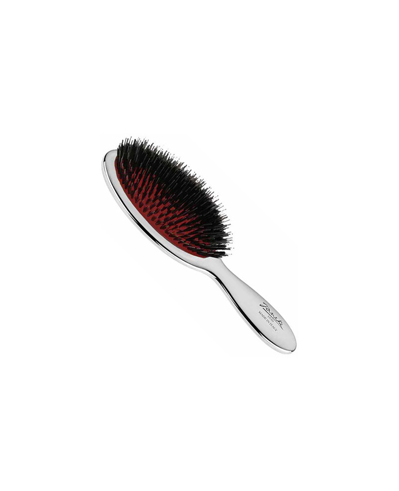 Janeke Spazzola piccola con setole e rinforzo nylon, colorazione argento - cod. CRSP21M