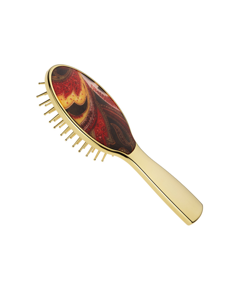 Janeke Spazzola piccola dorata con inserto kashmir - cod. AUSP231G KAS In Saldo