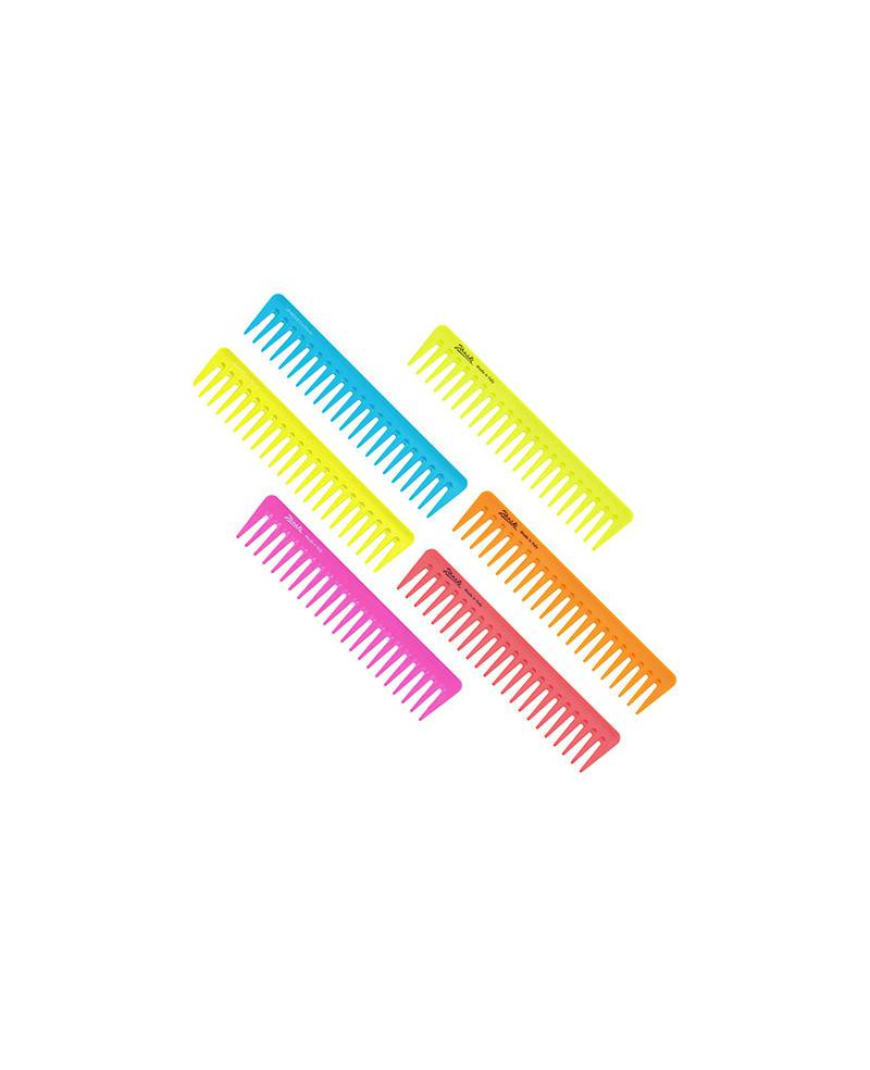 Janeke Kit 6 Pettini Supercomb per styling e spandi gel assortiti in vari colori fluo - 82871 ASS Nuovo