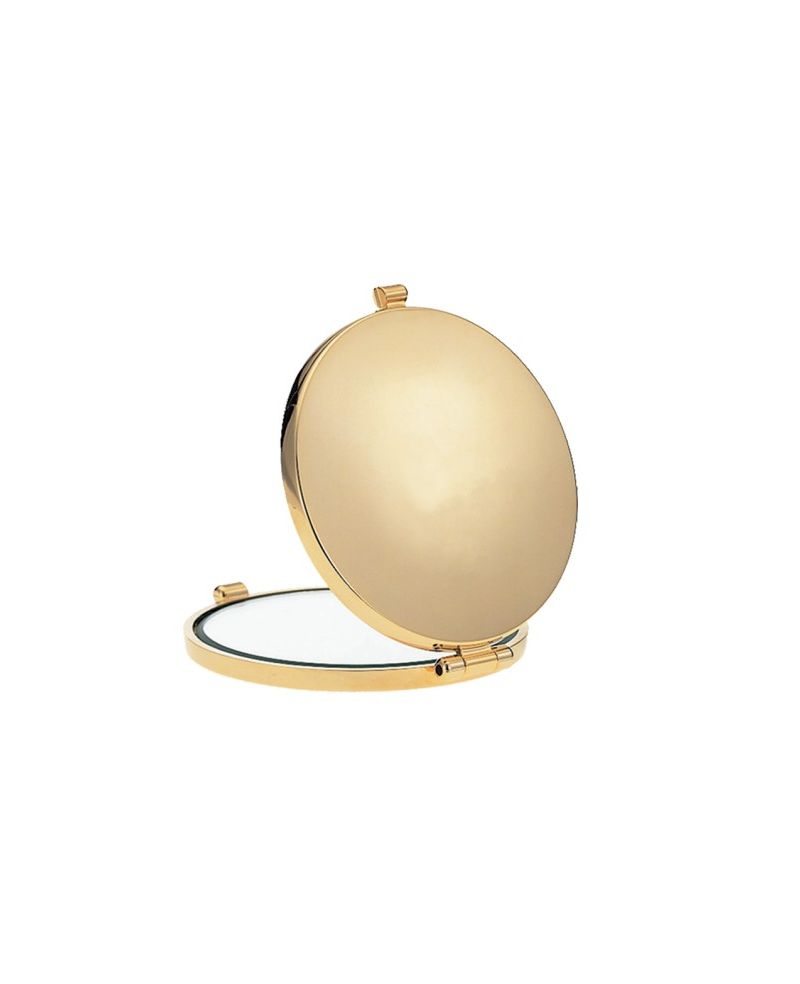 Janeke Specchio da borsetta oro, con visione standard e ingrandimento x3, diametro cm 7,3 - cod. AU448.3