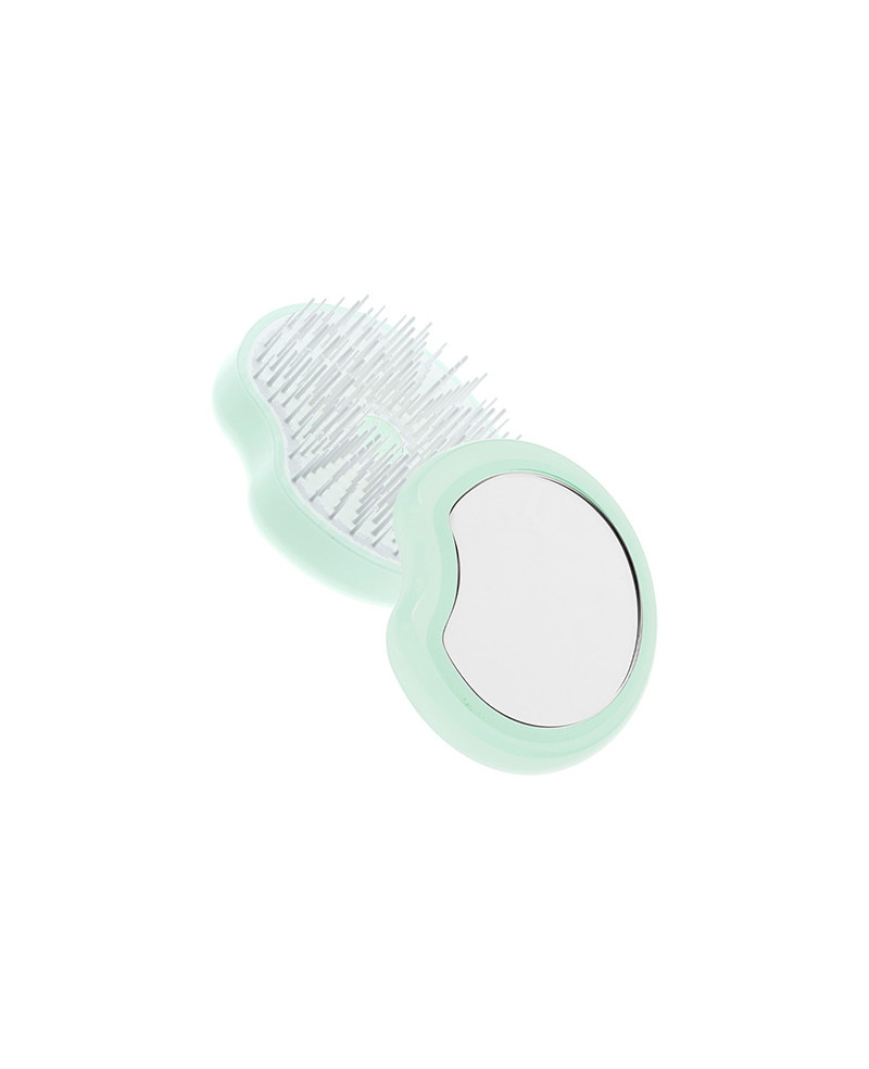 Janeke Spazzola Pomme Brush, compatta ed ergonomica con impugnatura palmare e specchio, diametro 84, colore turchese - cod. 93SP228 TSE