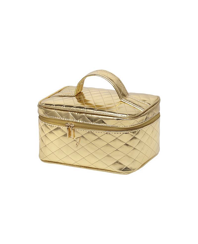 Janeke Beauty da viaggio medio, trapuntato oro 24x13x18cm - cod. A1952VT