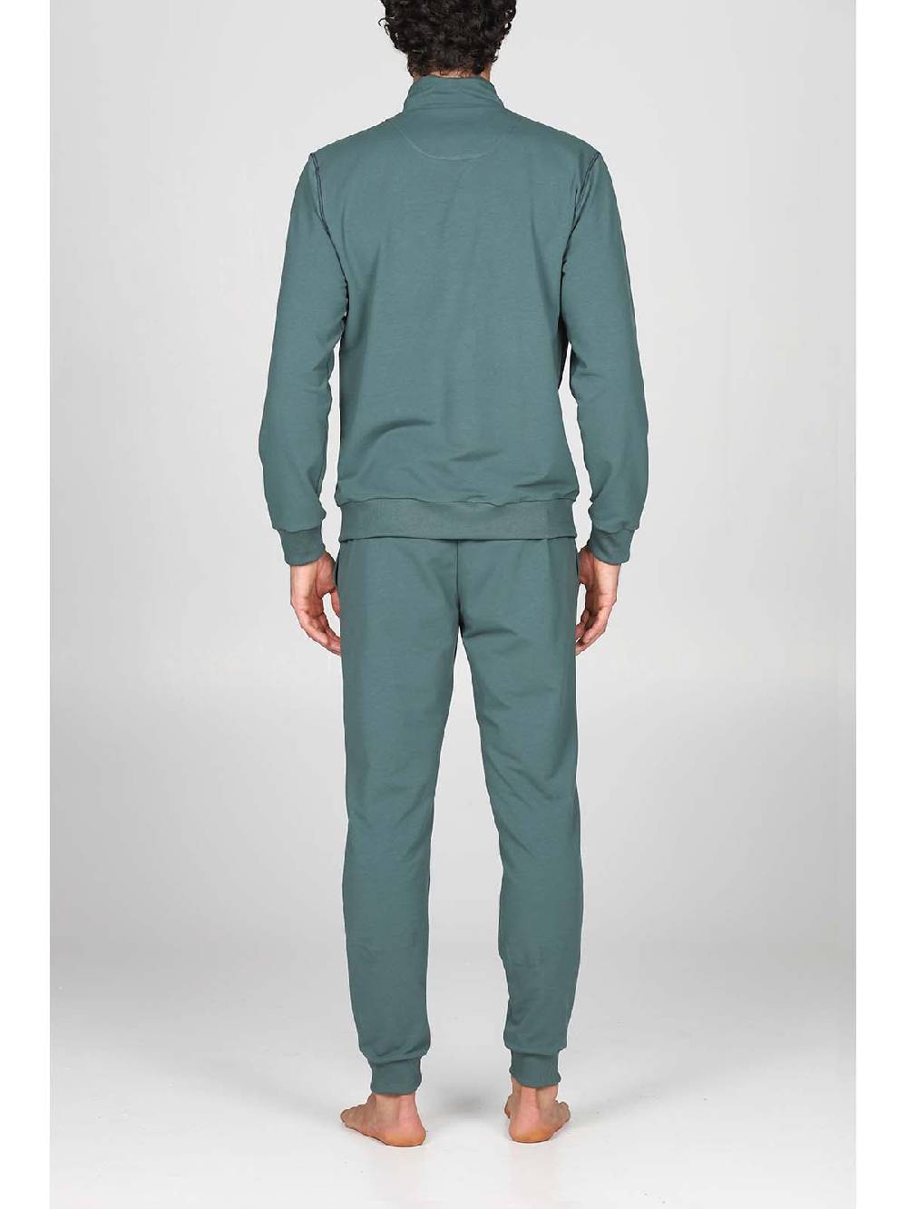 Julipet Tuta zip in confortevole felpa di colore verde Italia