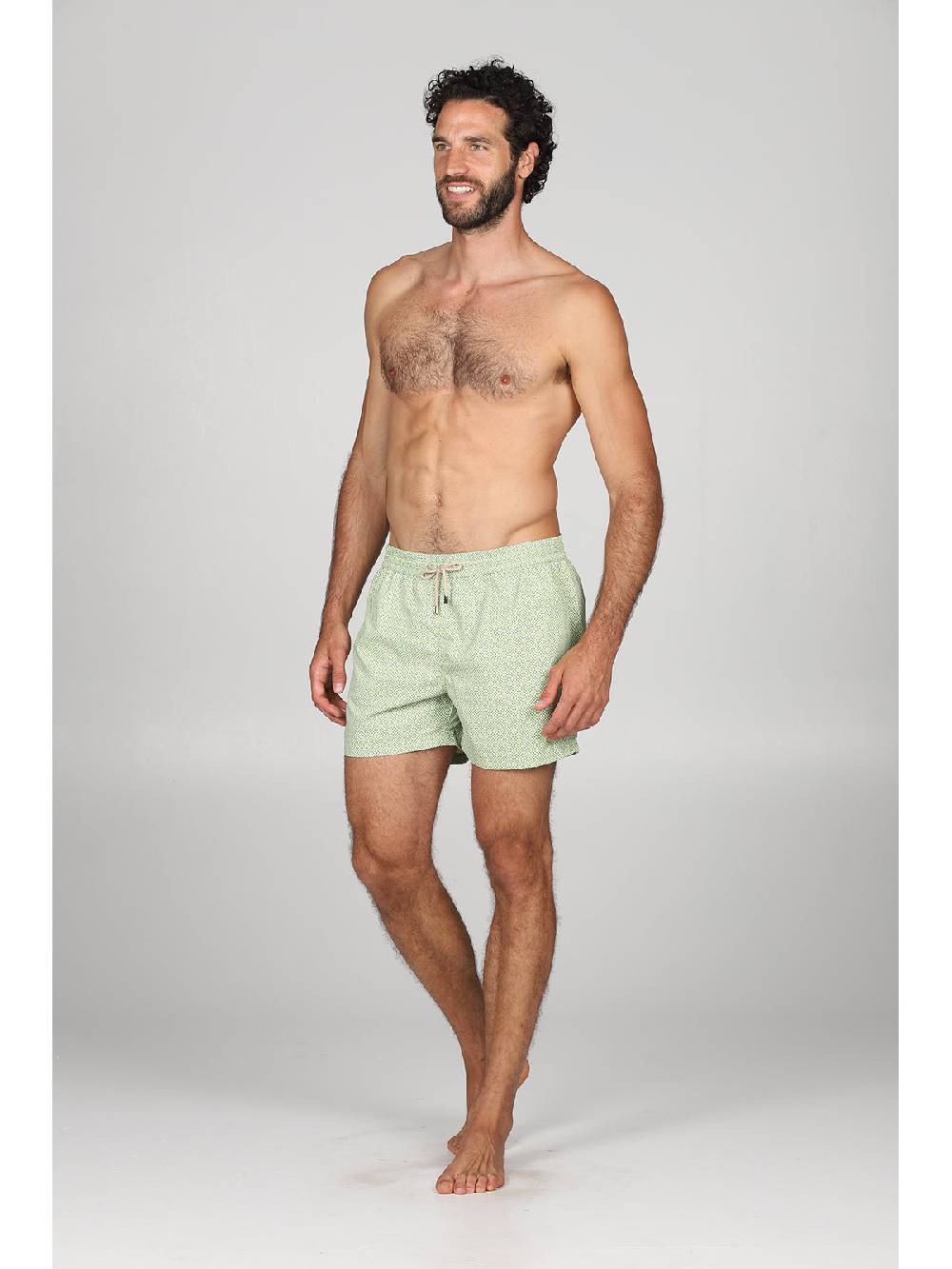 Julipet Boxer mare in leggera tela di microfibra verde, con disegno cravatteria ad alta definizione Hotsell