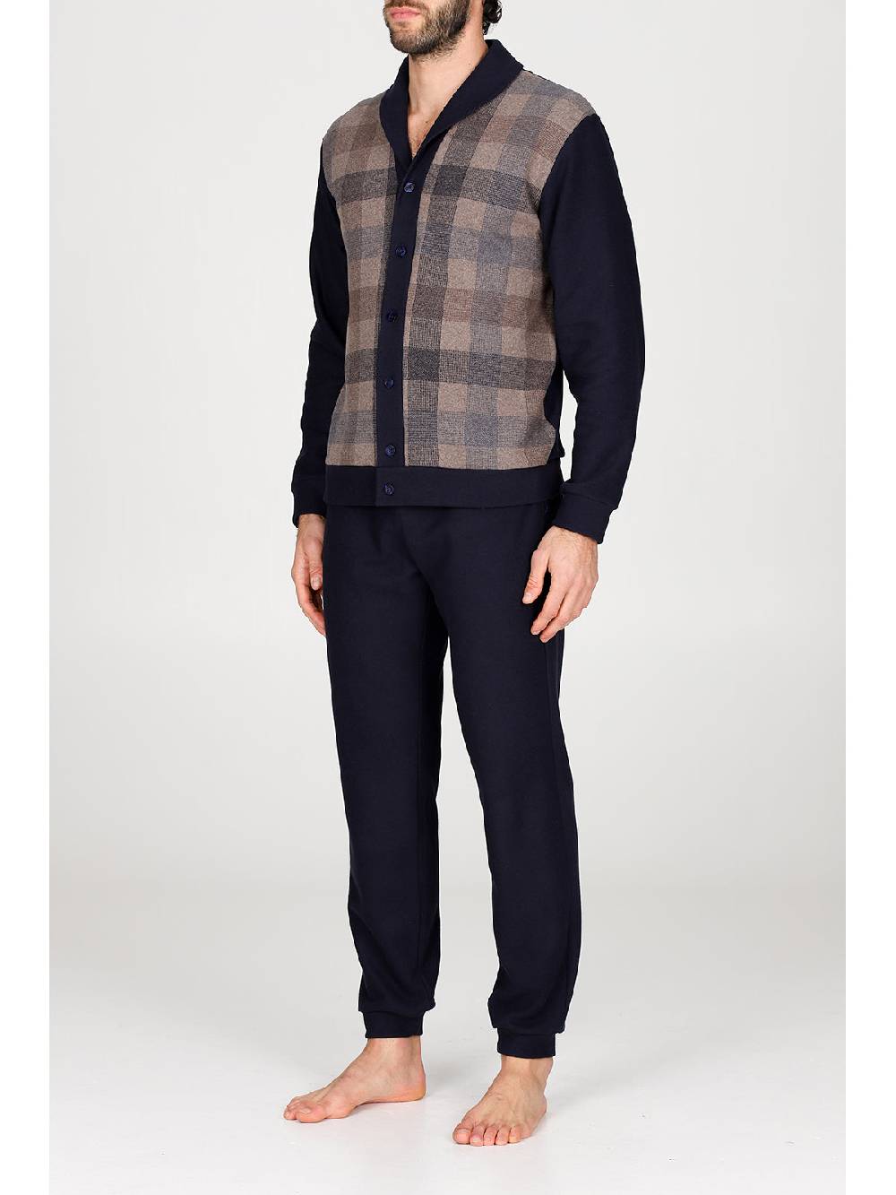 Julipet Pigiama cardigan in confortevole jacquard di cotone Rilascio limitato