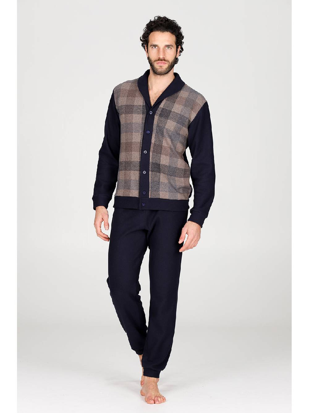 Julipet Pigiama cardigan in confortevole jacquard di cotone Rilascio limitato