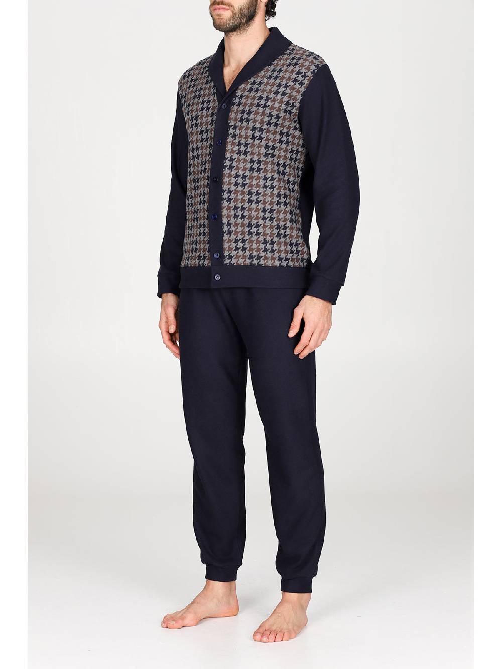Julipet Pigiama cardigan in confortevole jacquard di cotone ACQUISTA ORA