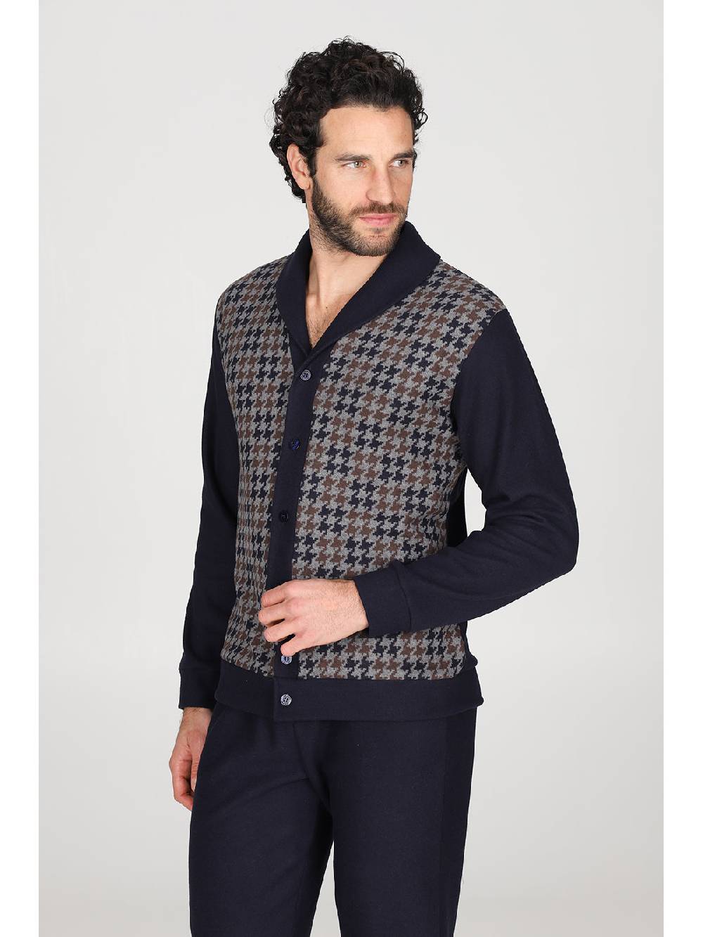 Julipet Pigiama cardigan in confortevole jacquard di cotone ACQUISTA ORA