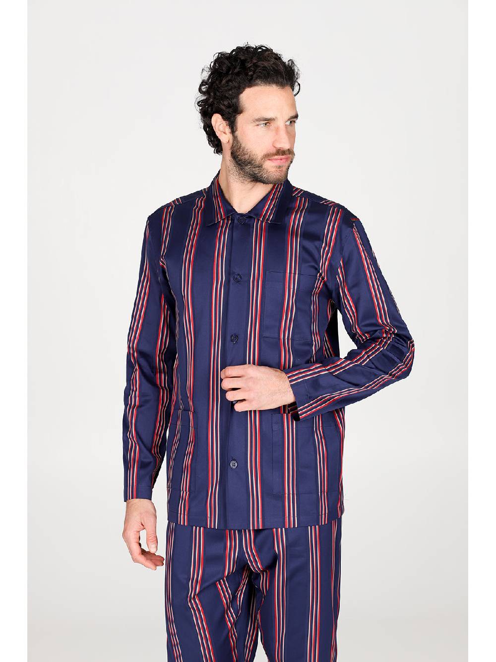 Julipet Pigiama cardigan in pregiato popeline di puro cotone Black Friday Prezzi