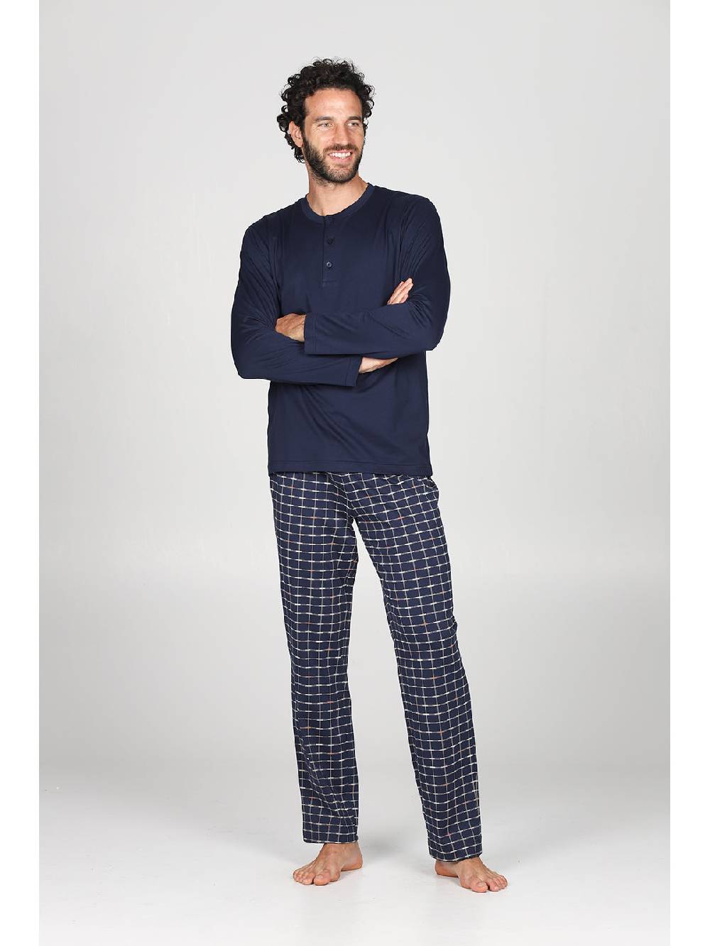 Julipet Pigiama serafino con pantaloni in fantasia, in morbido e superleggero puro cotone Shopping online