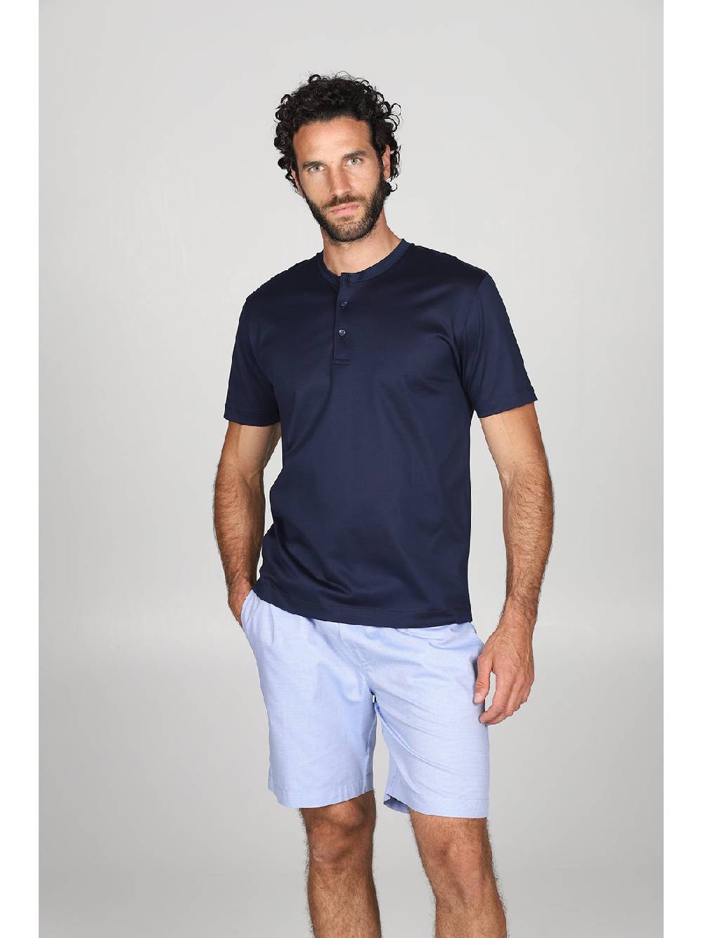 Julipet Pigiama serafino in popeline e luxury jersey, per un comfort contemporaneo Vendite stagionali