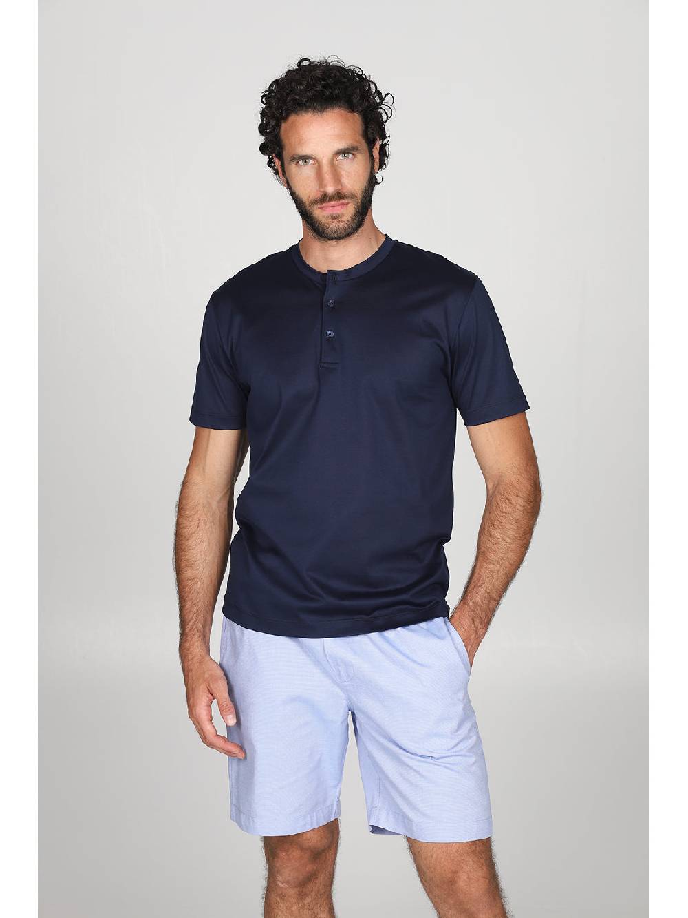 Julipet Pigiama serafino in popeline e luxury jersey, per un comfort contemporaneo Vendite stagionali