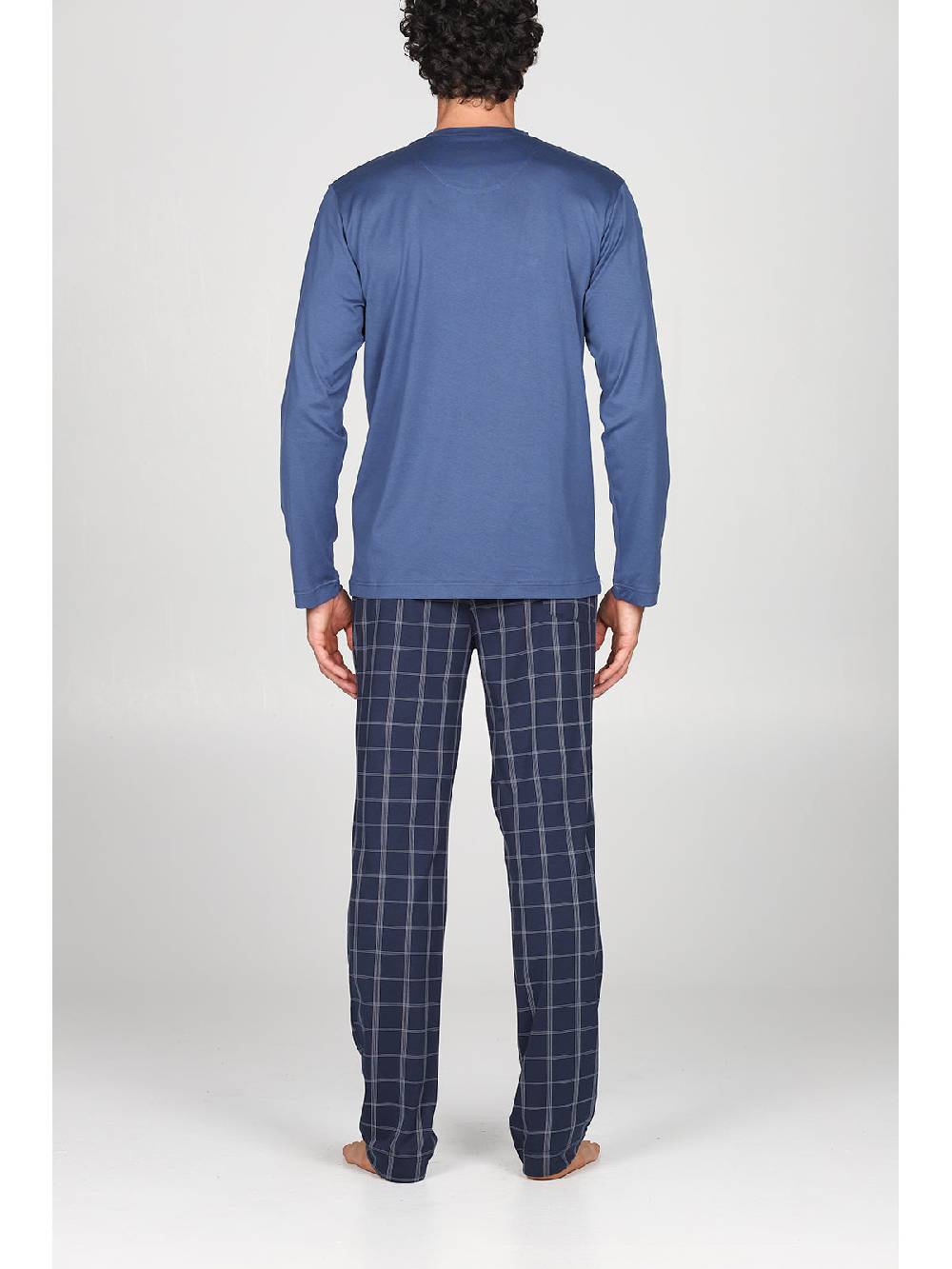 Julipet Pigiama in leggerissimo jersey di puro cotone, con pantaloni fantasia scozzese Offerta Pasqua