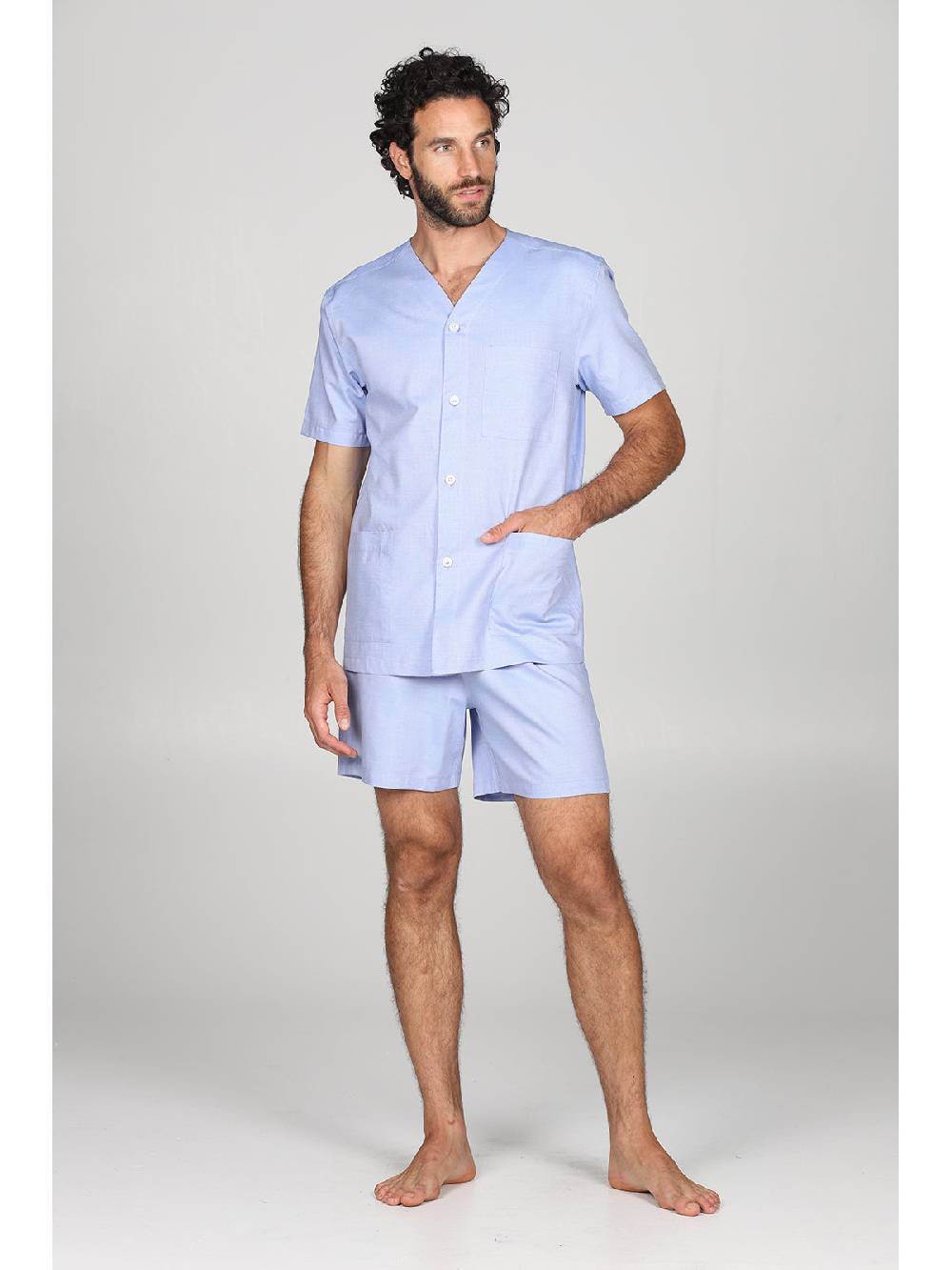 Julipet Pigiama corto cardigan in pregiato popeline, classicità e comfort Smaltimento dello stoccaggio