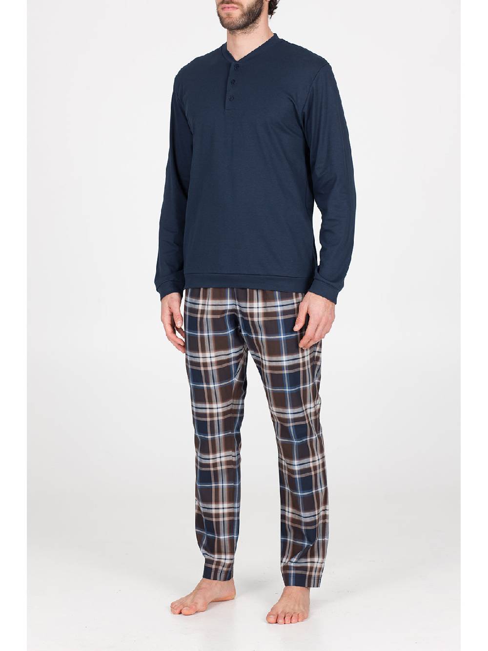 Julipet Pigiama uomo in morbido twill di puro cotone Only for today