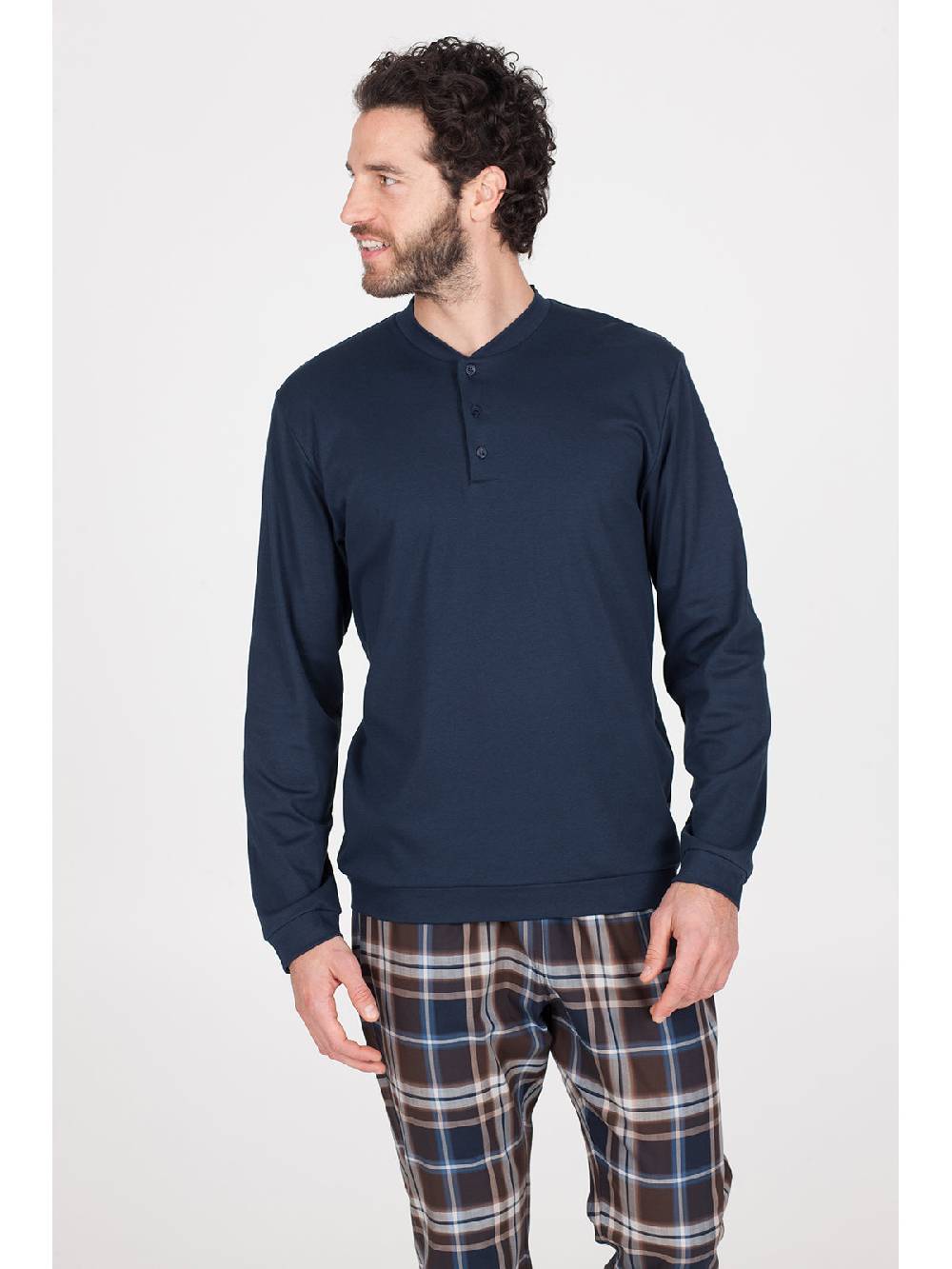Julipet Pigiama uomo in morbido twill di puro cotone Only for today