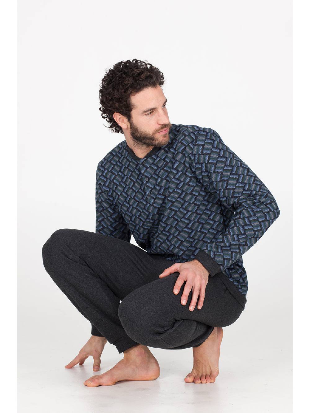 Julipet Pigiama in caldo jacquard di cotone Italia