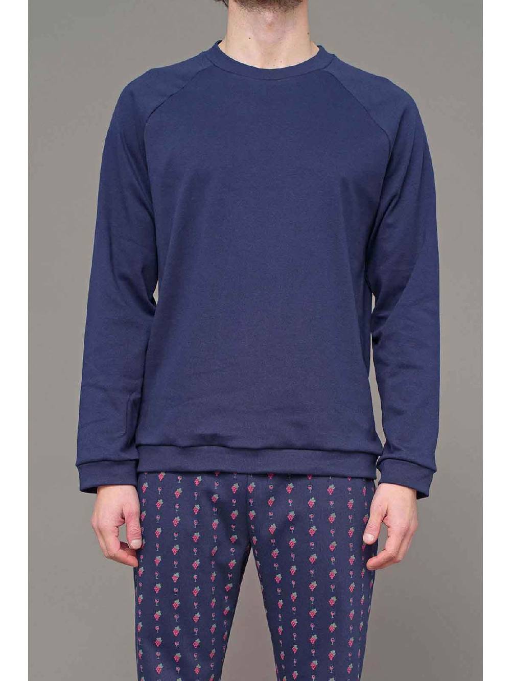 Julipet Pigiama girocollo linea winewear in interlock di puro cotone Shopping Online