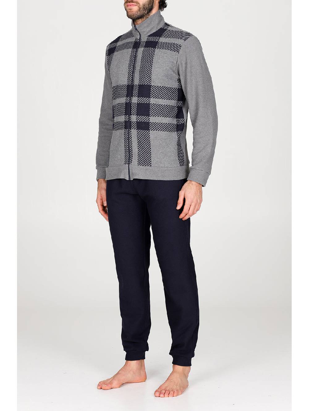 Julipet Pigiama con zip in confortevole jacquard di cotone Saldi