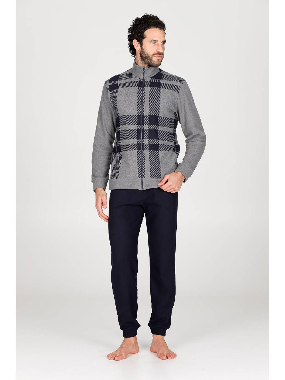 Julipet Pigiama con zip in confortevole jacquard di cotone Saldi