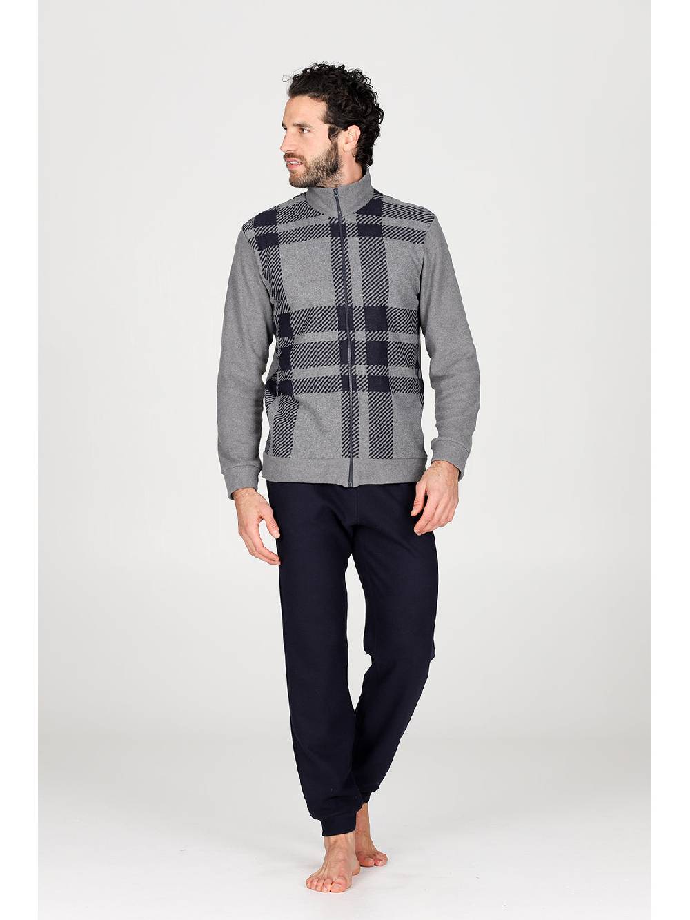 Julipet Pigiama con zip in confortevole jacquard di cotone Saldi
