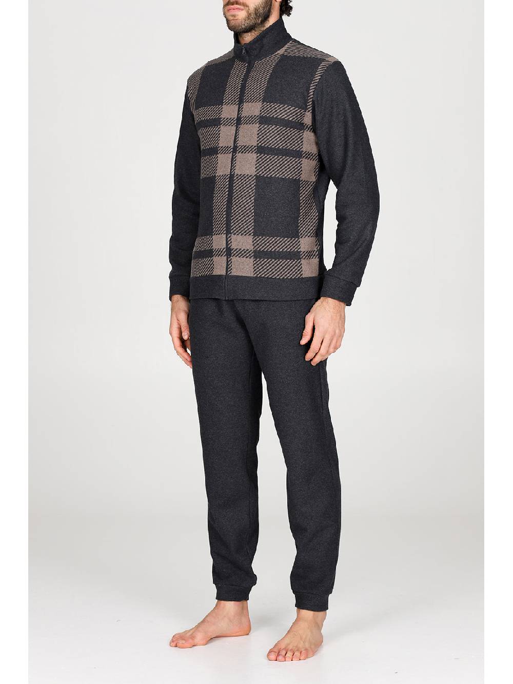 Julipet Pigiama con zip in confortevole jacquard di cotone Offerte