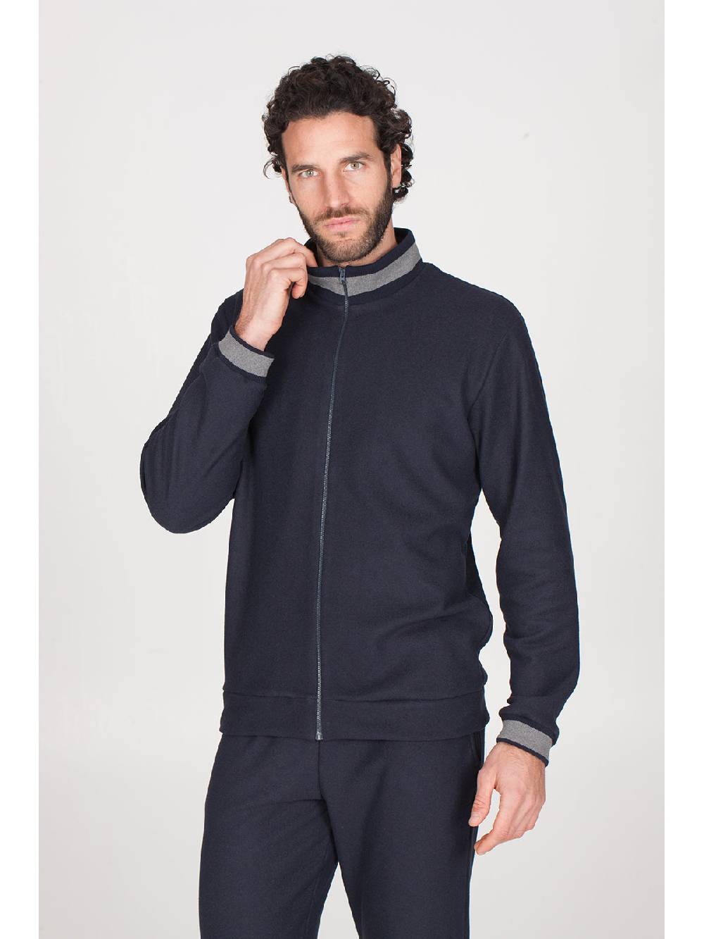Julipet Tuta con zip in confortevole jacquard punto Milano Comprare a buon mercato