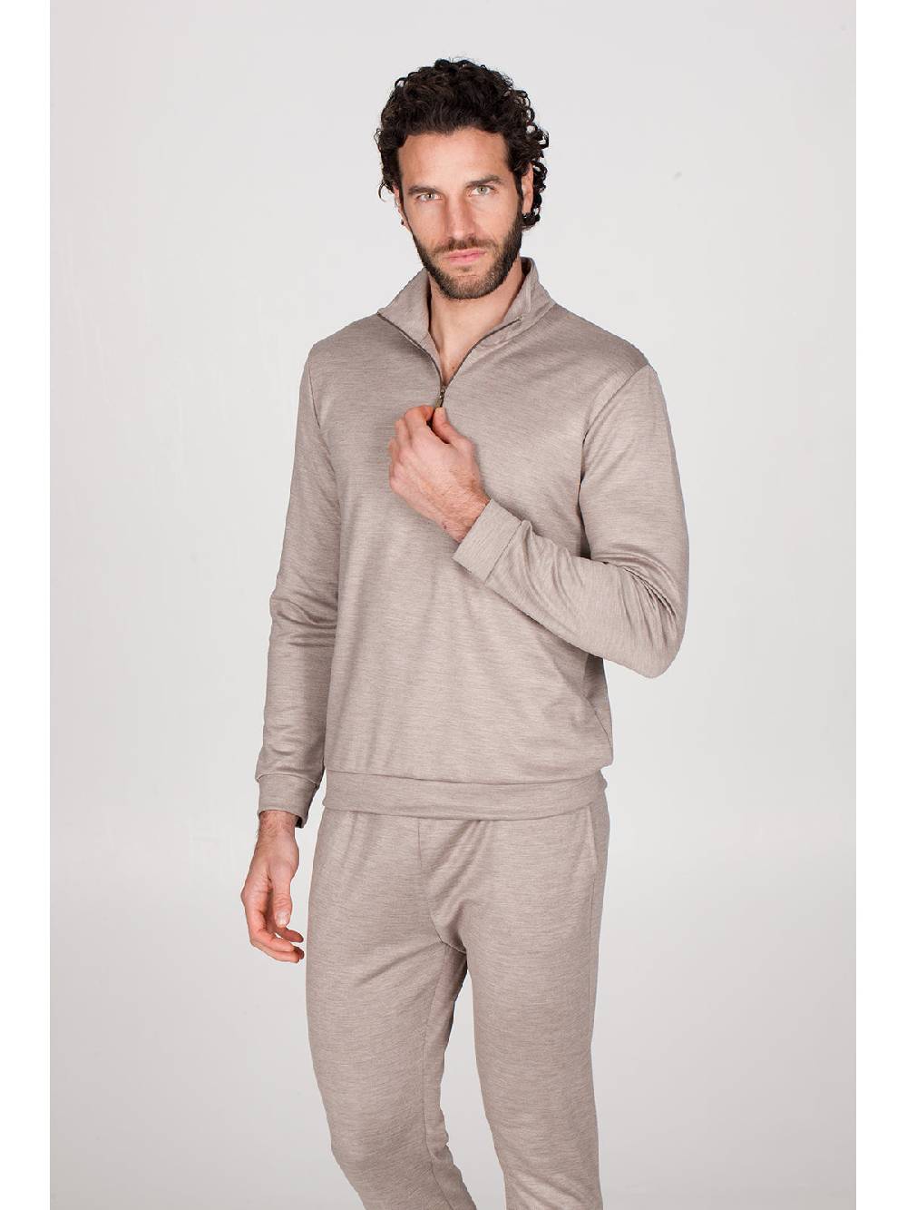 Julipet Pigiama con zip in double jersey seta e cotone Fornitura limitata