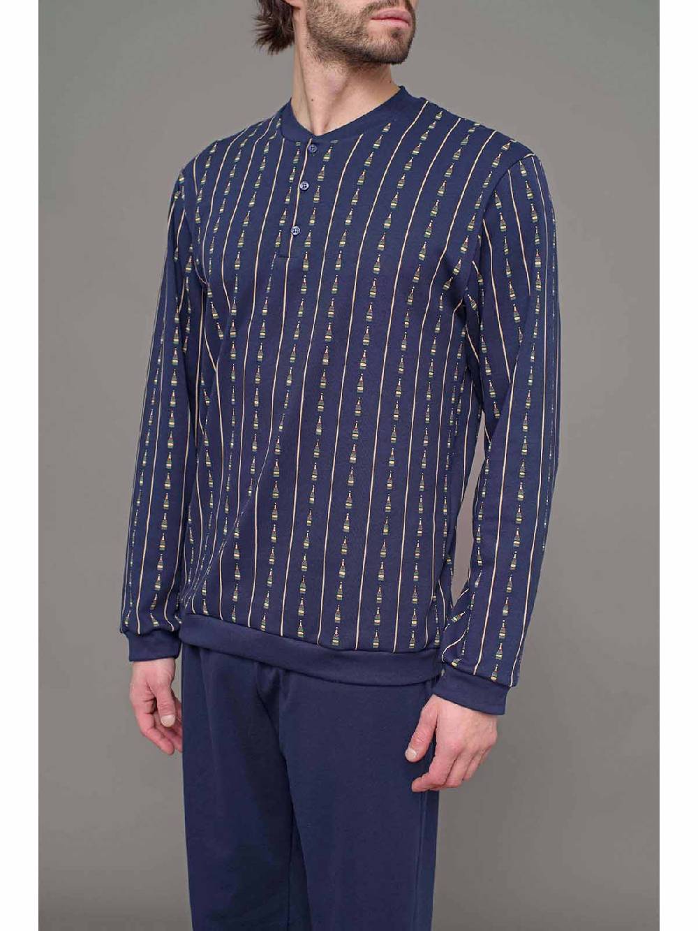 Julipet Pigiama serafino linea winewear in interlock di puro cotone Economico