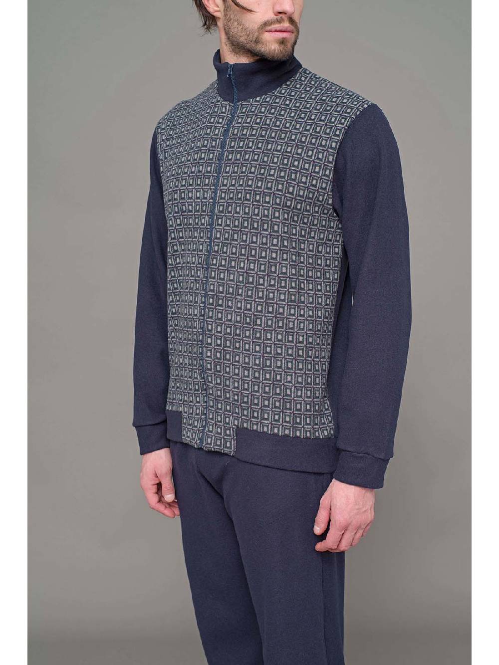 Julipet Pigiama zip in caldo tessuto milano fantasia Offerta