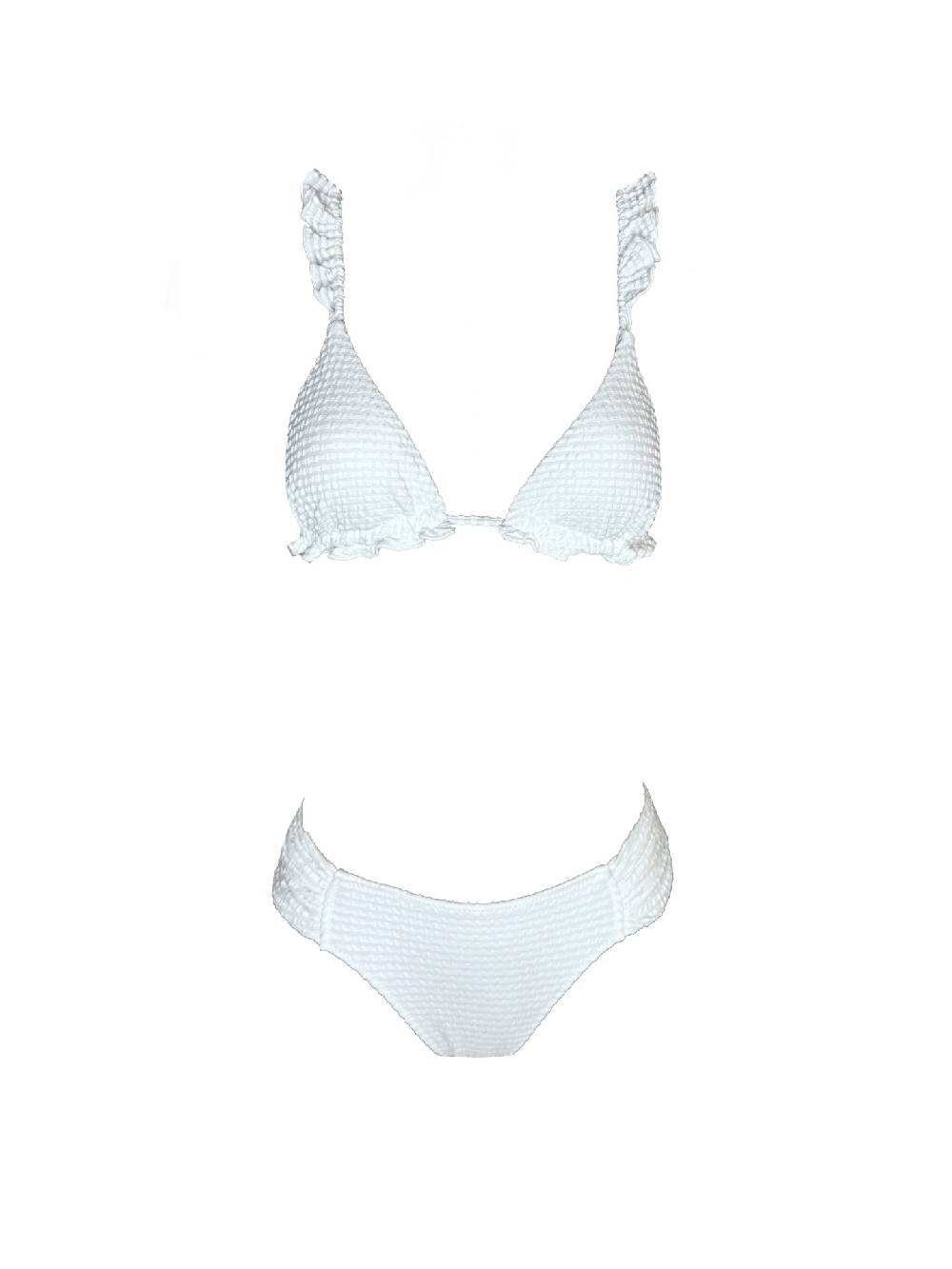 Olivia Gold Reggiseno triangolo con volant + Slip drappeggiato Consegna Veloce