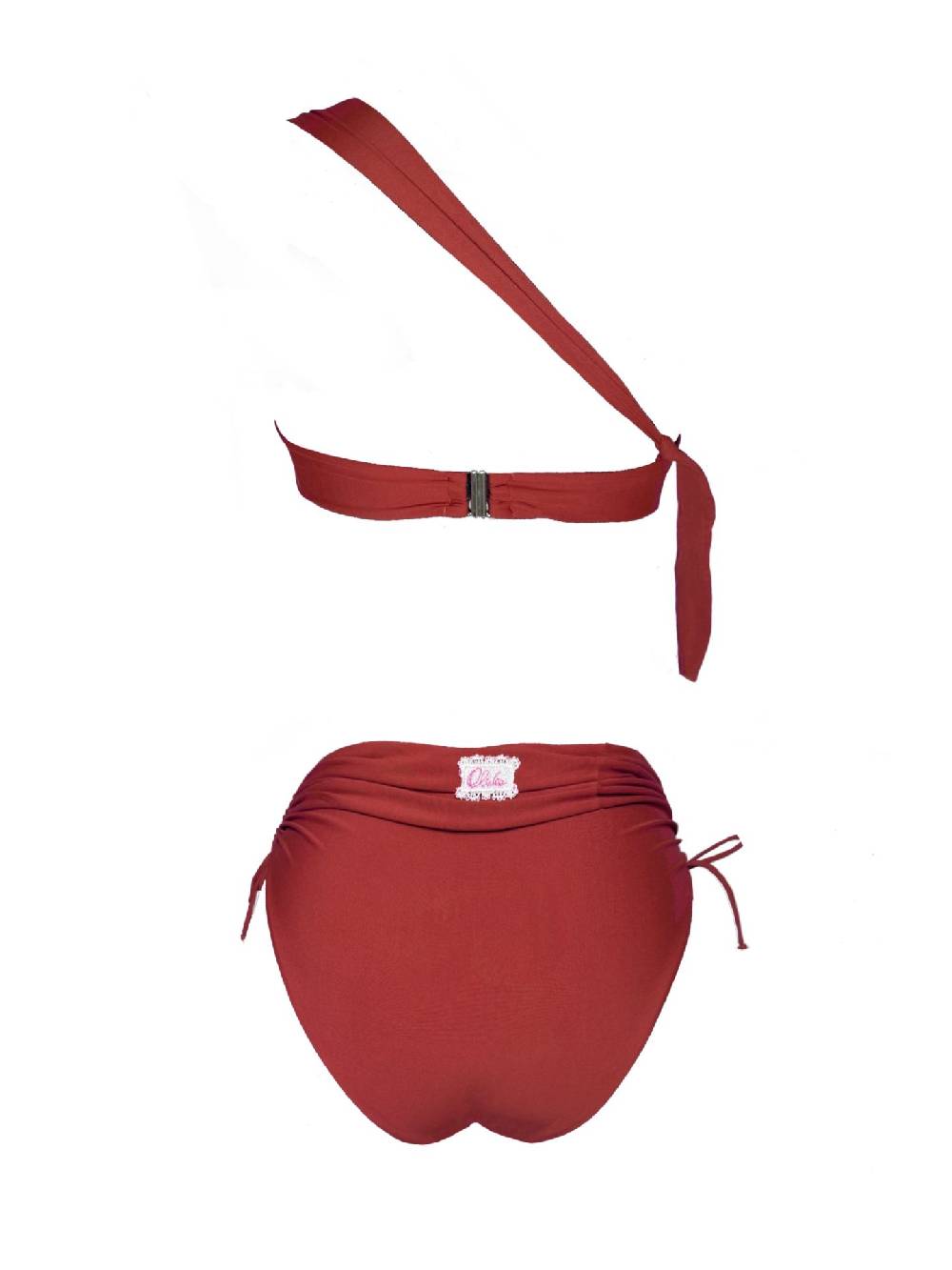 Olivia Gold Reggiseno Monospalla + Slip a vita alta drappeggiato Novità
