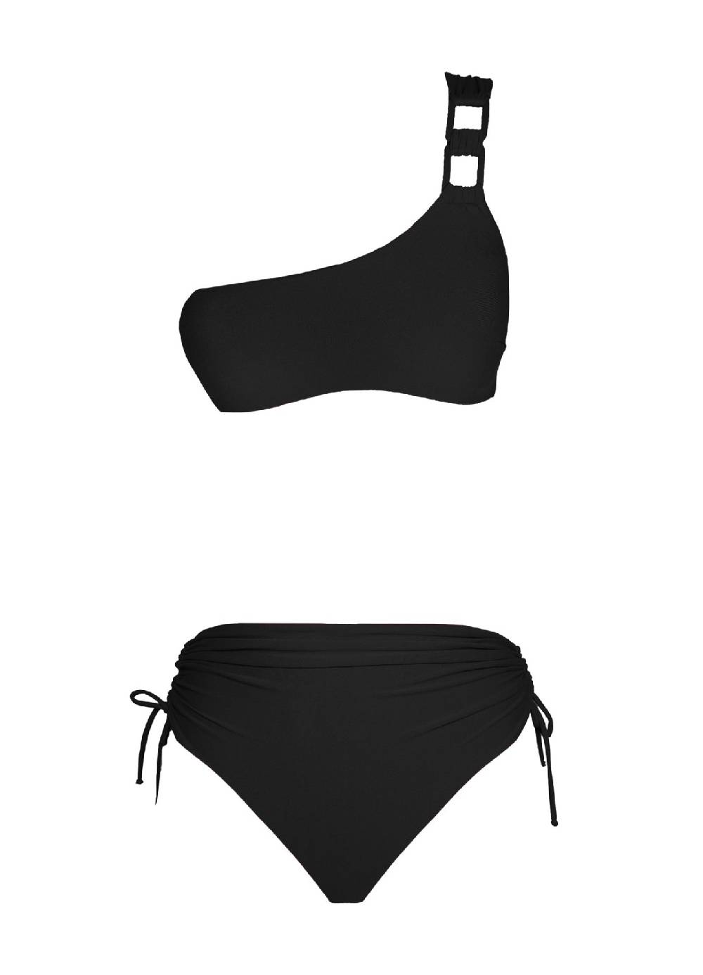 Olivia Gold Reggiseno Monospalla + Slip a vita alta drappeggiato Promozione Limitata