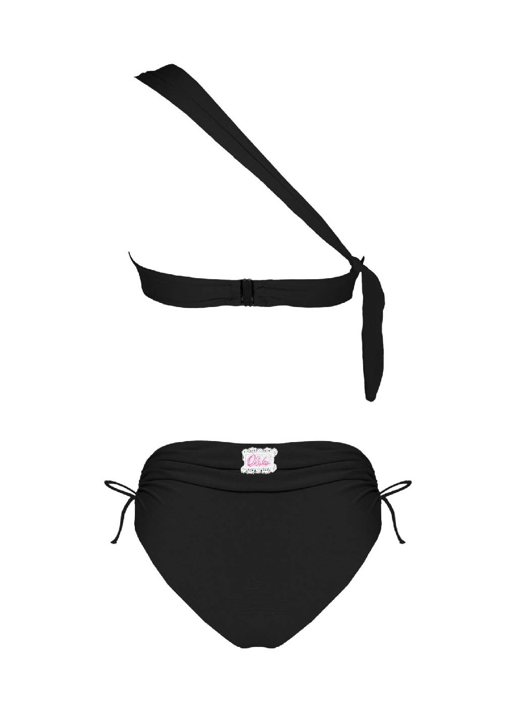Olivia Gold Reggiseno Monospalla + Slip a vita alta drappeggiato Promozione Limitata