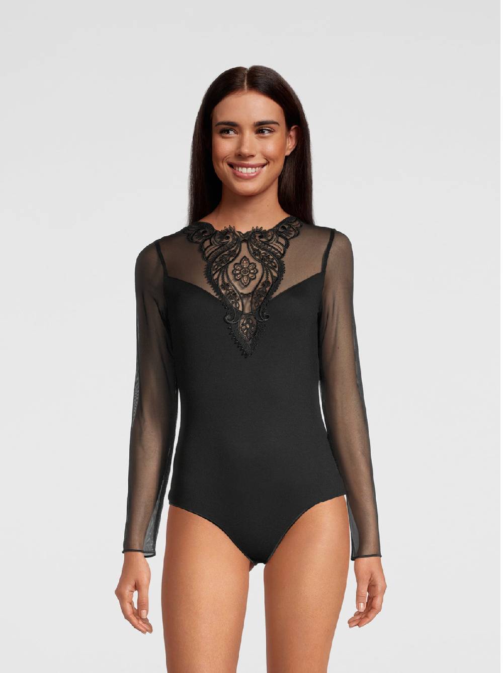 Oscalito Body maniche lunghe con inserto macramè 1388 Negozio