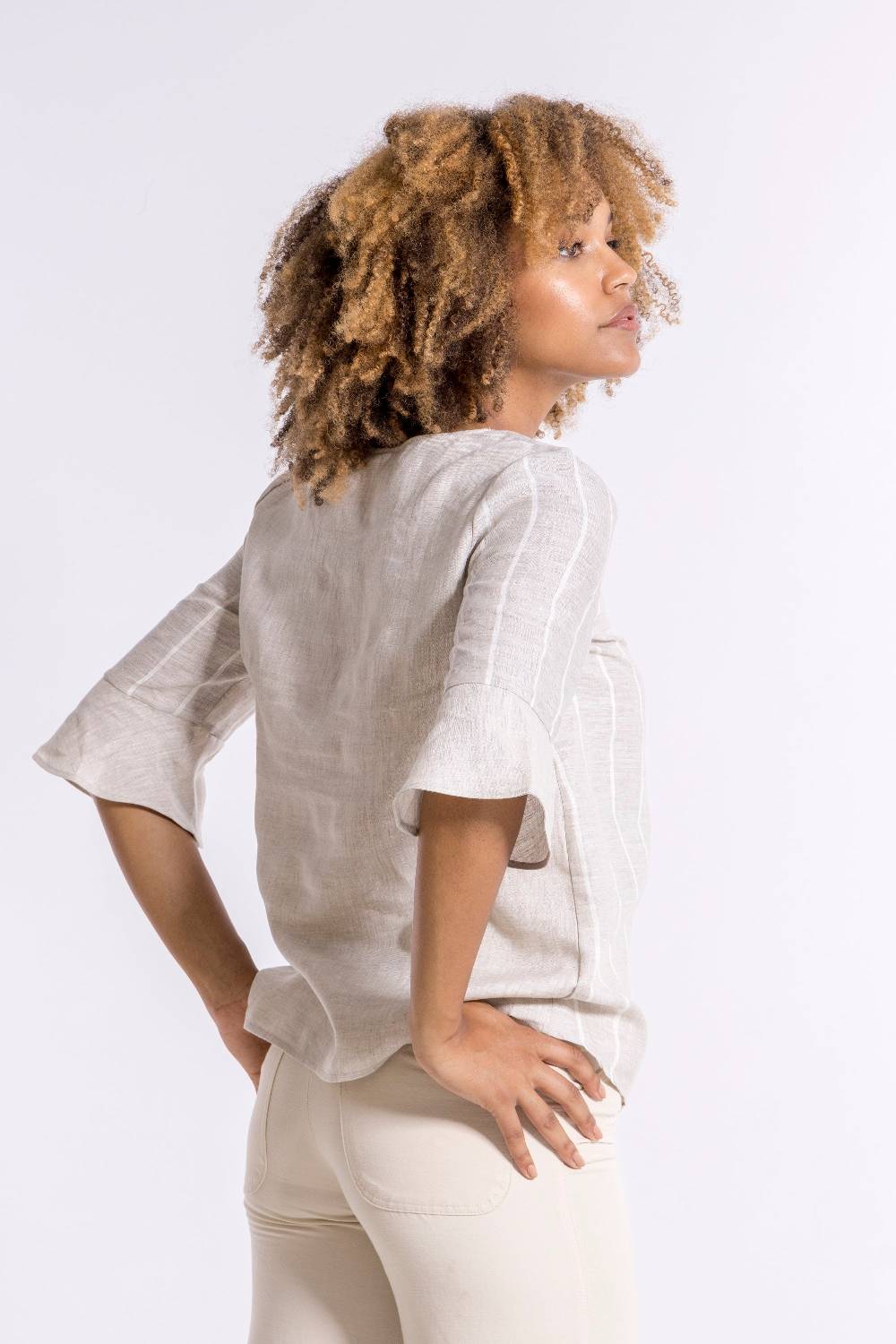 Oscalito Maglia manica lunga Donna 100% LINO 5785 In Saldo
