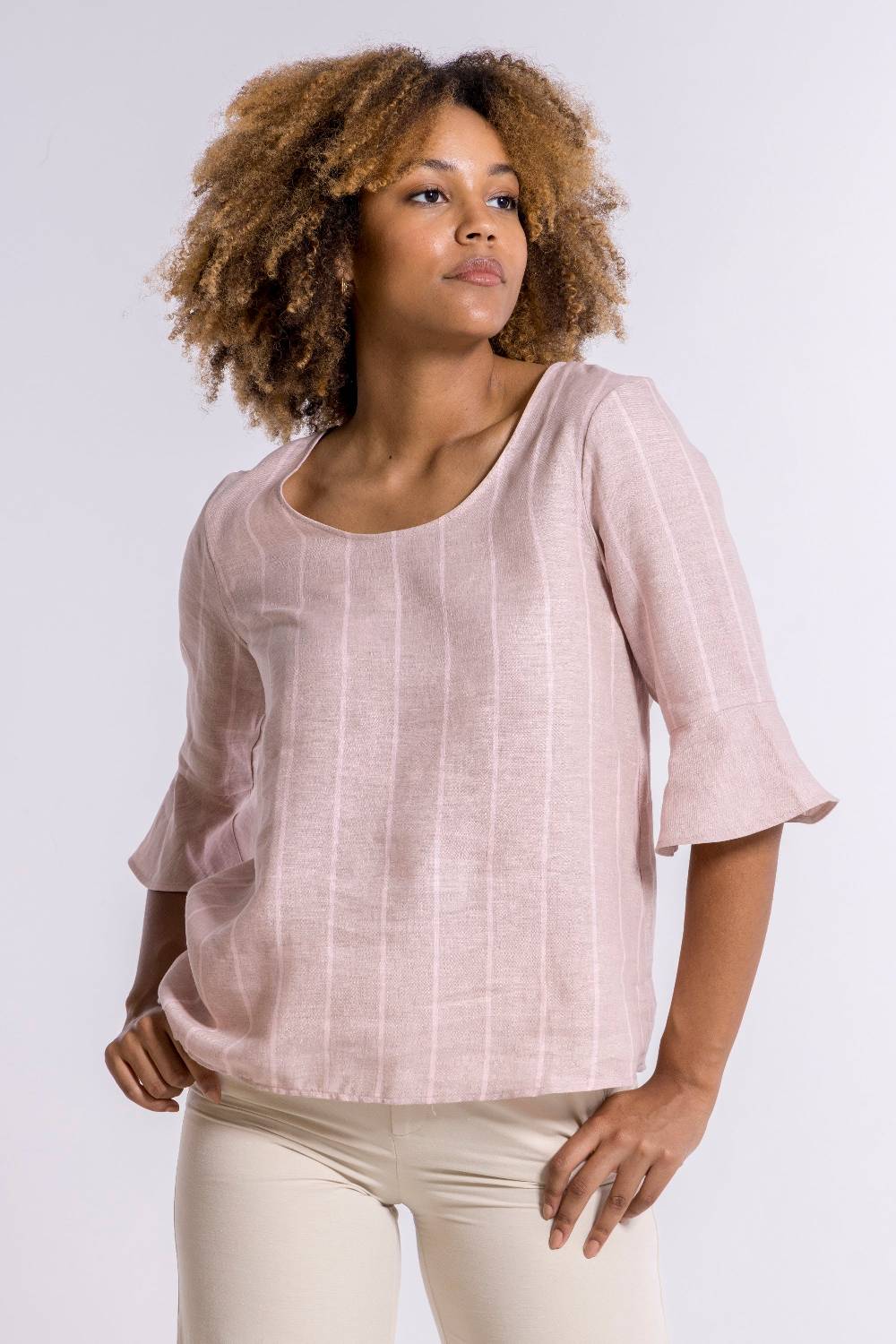 Oscalito Maglia manica lunga Donna 100% LINO 5785 In Saldo
