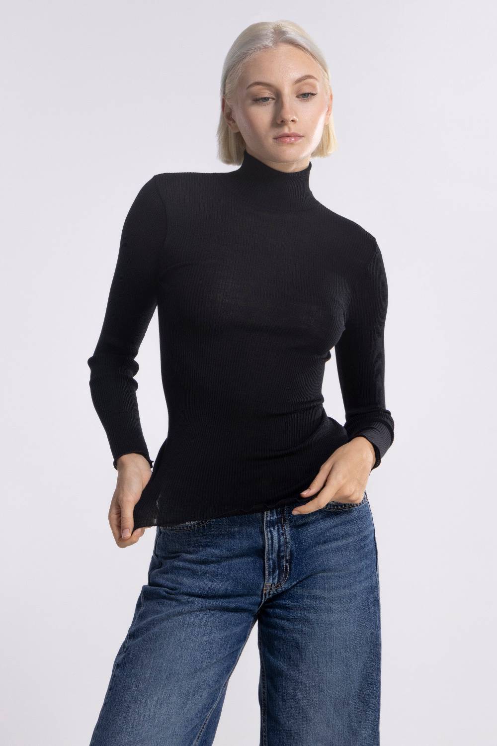 Oscalito Dolcevita Lupetto Tubolare Maniche Lunghe Lana e Seta 3429 Soddisfazione Garantita