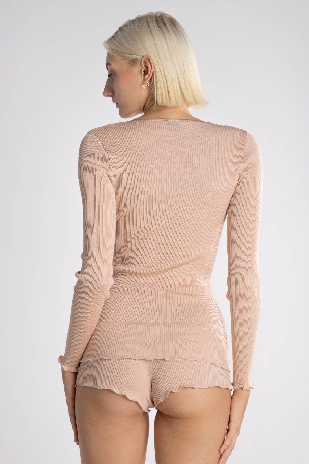 Oscalito Maglia a maniche lunghe con scollo a V in raso di lana e seta 4248 Fino Al -60%