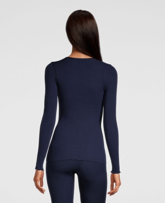 Oscalito Maglia a maniche lunghe con scollo a V in raso di lana e seta 4248 Fino Al -60%