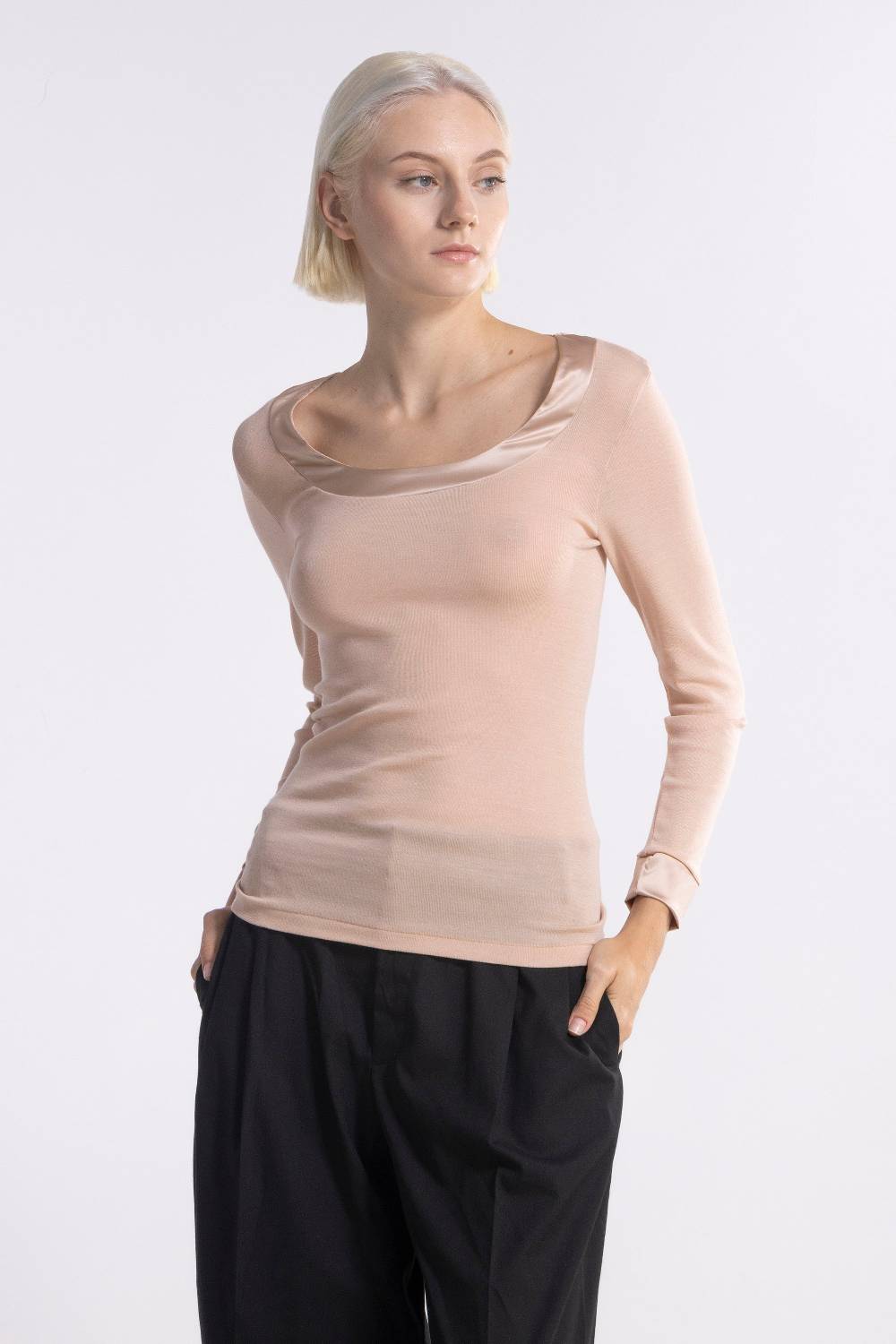 Oscalito Camicia Donna Lana e Seta maniche lunghe 4258 Presa