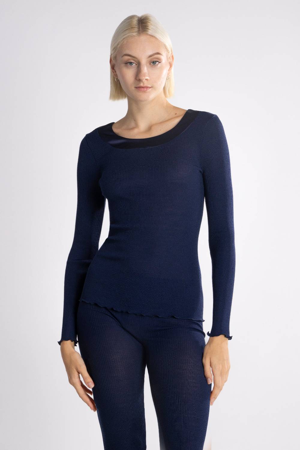 Oscalito Elegante camicia a maniche lunghe con bordi in raso 5304 Online