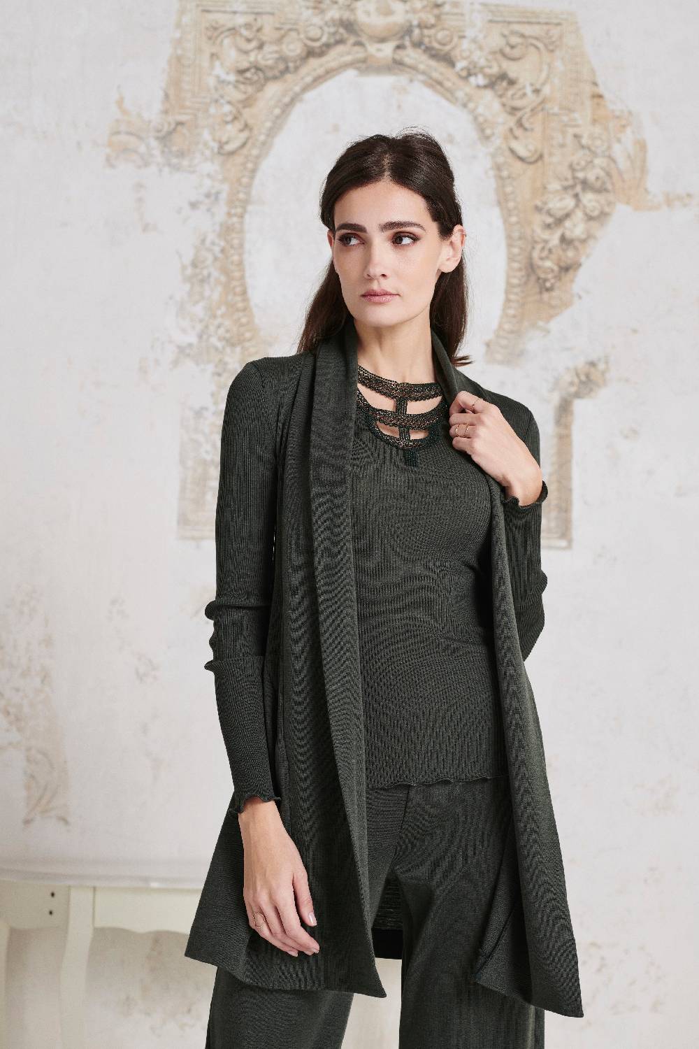 Oscalito Cardigan Lungo in Lana e Seta 3463 Saldi