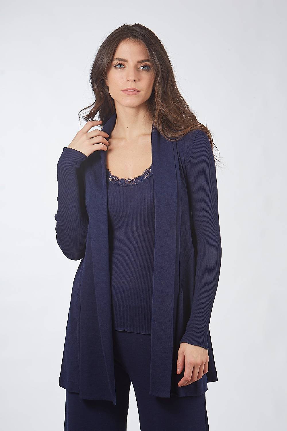 Oscalito Cardigan Lungo in Lana e Seta 3463 Saldi